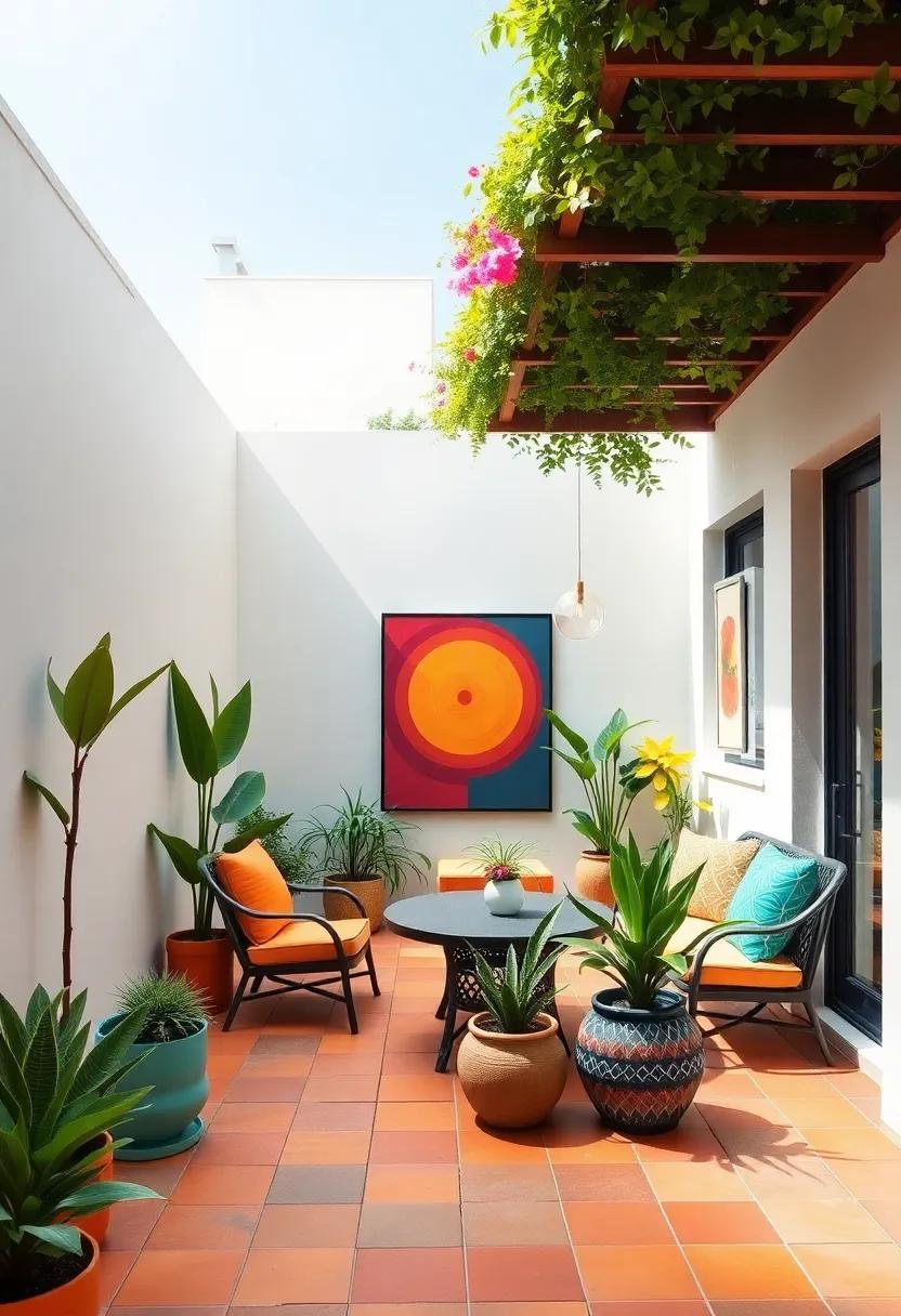 Vibrant Courtyard: Embrace pops of color through‍ tile patterns, bright​ planters, and playful artwork, turning your patio into a lively social hub
