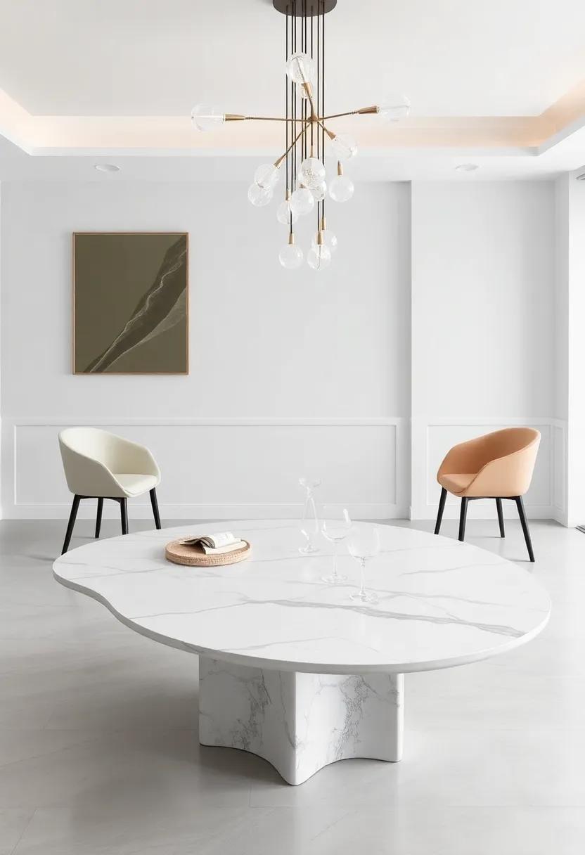 Artistic Flair: Choose​ a ⁣uniquely shaped‌ marble⁣ dining table, like a freeform⁢ design, to ​add an artistic element​ that makes your space stand out