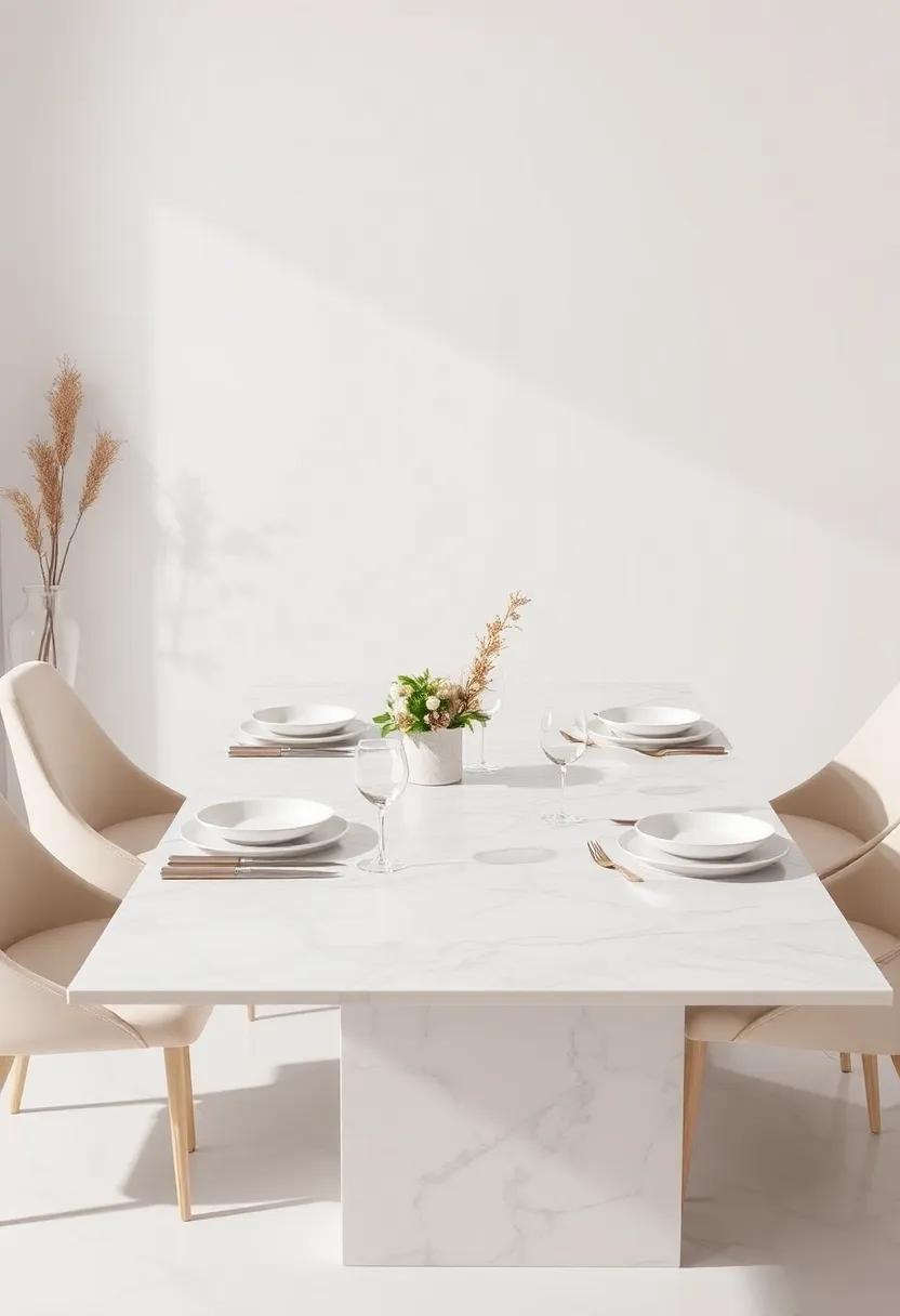 Celebration ‍Ready: ⁤Set⁣ a marble⁤ dining table with elegant⁤ dinnerware and seasonal decor,‌ perfect for hosting memorable ⁣gatherings ‌and celebrations
