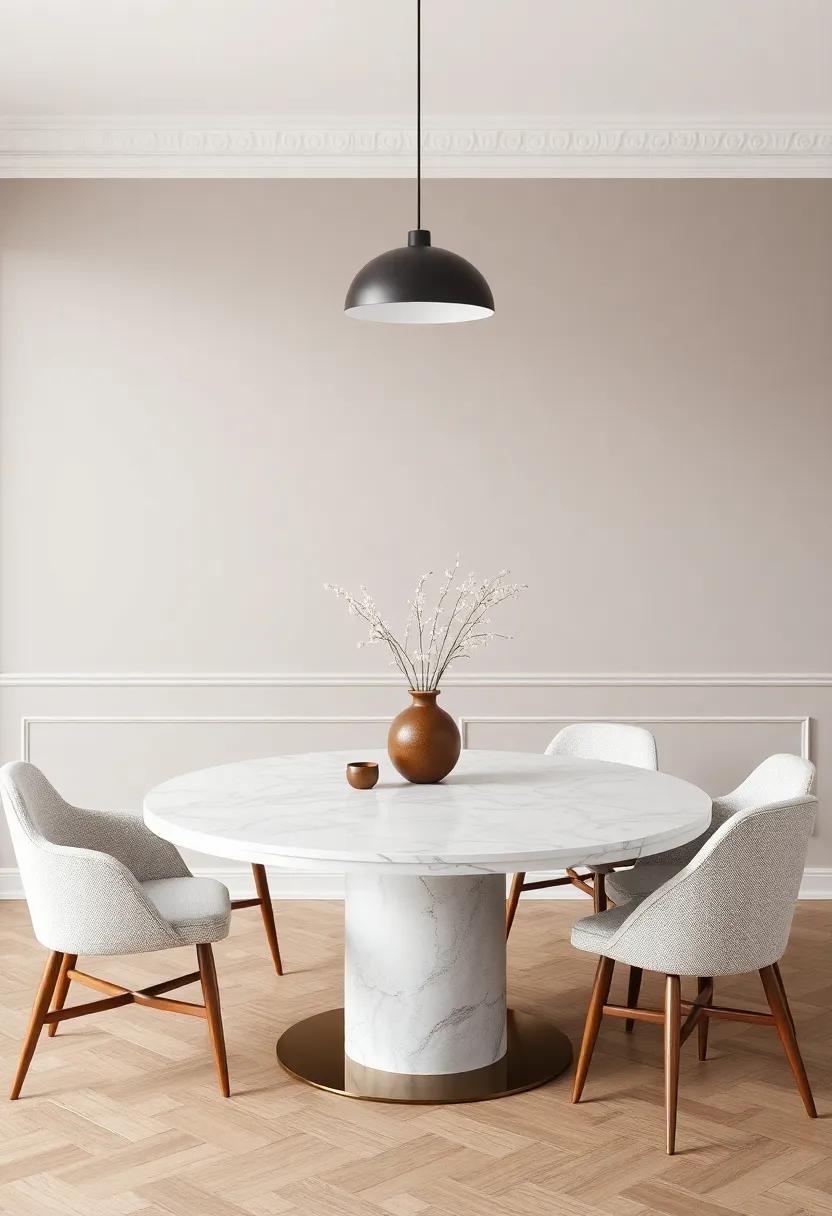 Eclectic‌ Mix: Combine ⁤mismatched dining chairs around ⁤a marble table for a ​casual⁣ yet curated⁤ look that reflects personal style⁣ and creativity