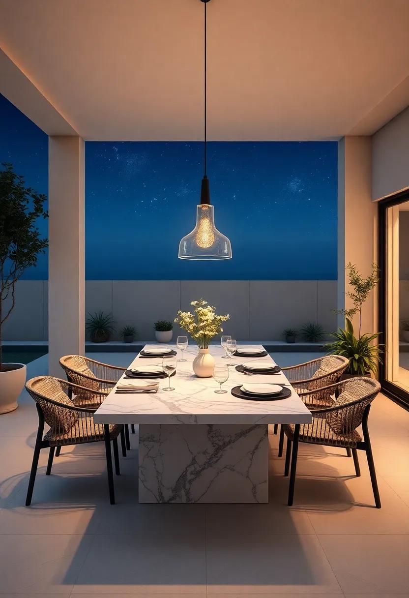 outdoor ‍Oasis: Select a weather-resistant marble option ⁣for an outdoor dining ⁣setup, perfect for alfresco dinners under the stars