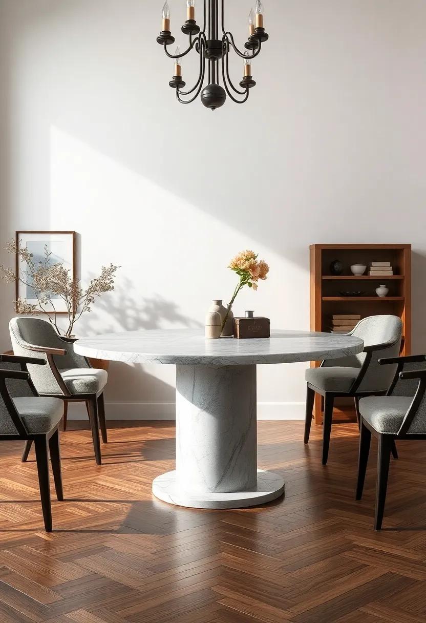 Vintage ​Vibes: Look‍ for an antique ​marble ⁣table​ to bring character​ and⁤ historic ‍charm ⁢into your modern dining area