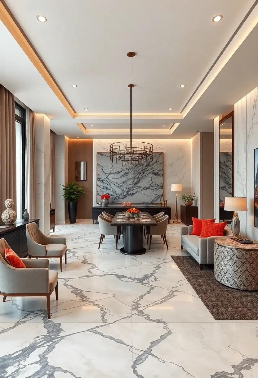 White marble with Dramatic Black Veins Arranged in a Randomized Pattern