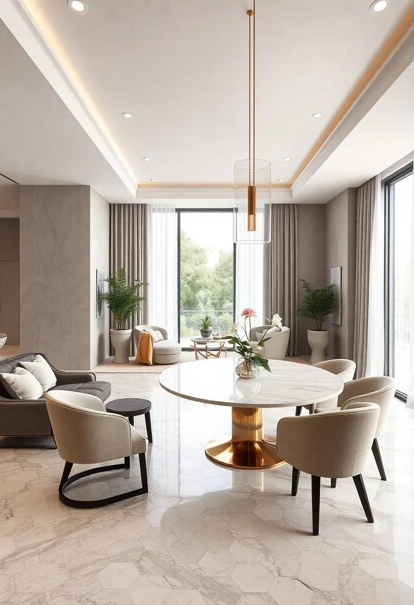 Hexagonal Marble Tiles in Soft neutrals for ⁢a ​Modern Geometric Twist