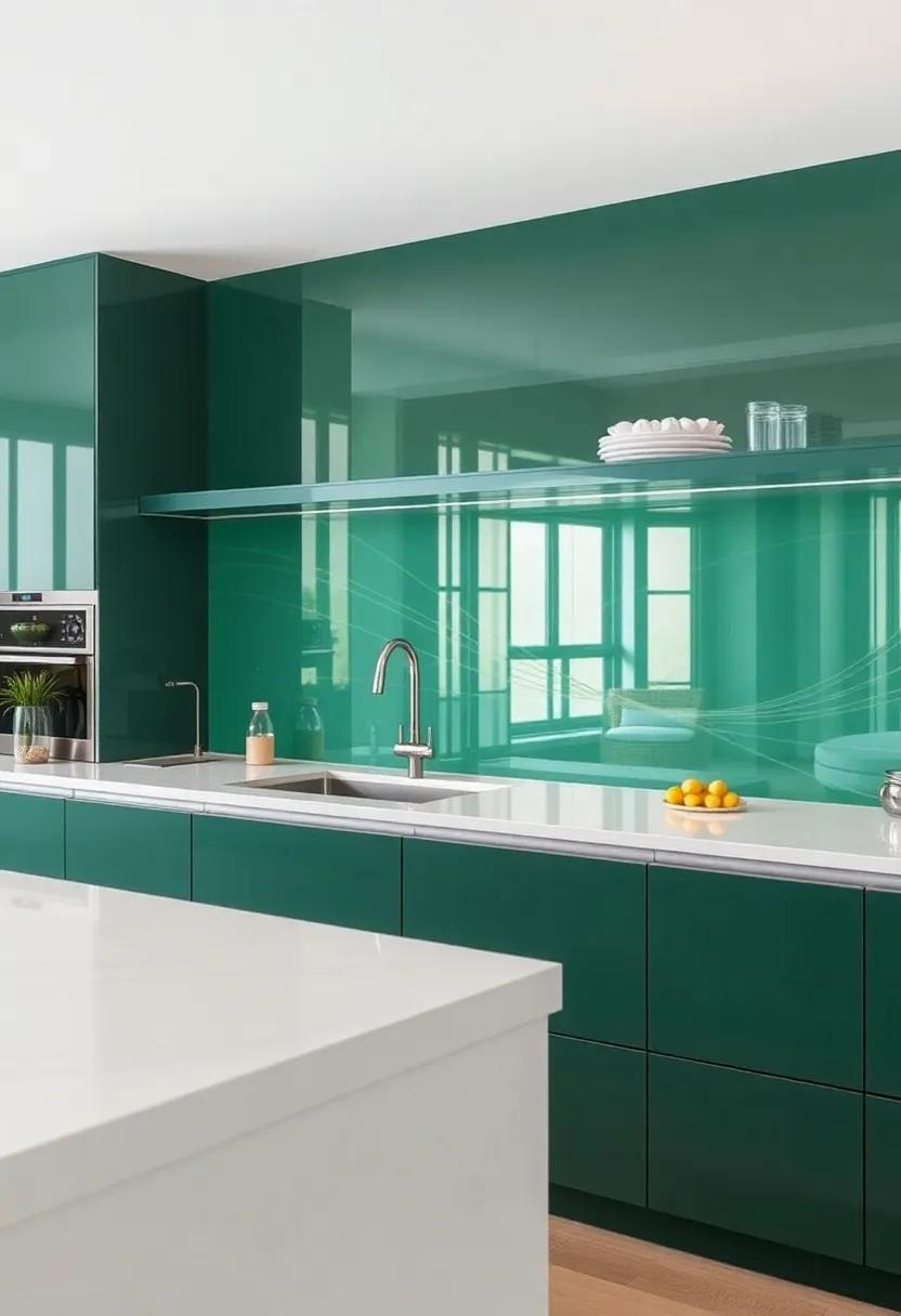 The Allure Of Glossy Finishes: Reflective ​Backsplashes That Pop