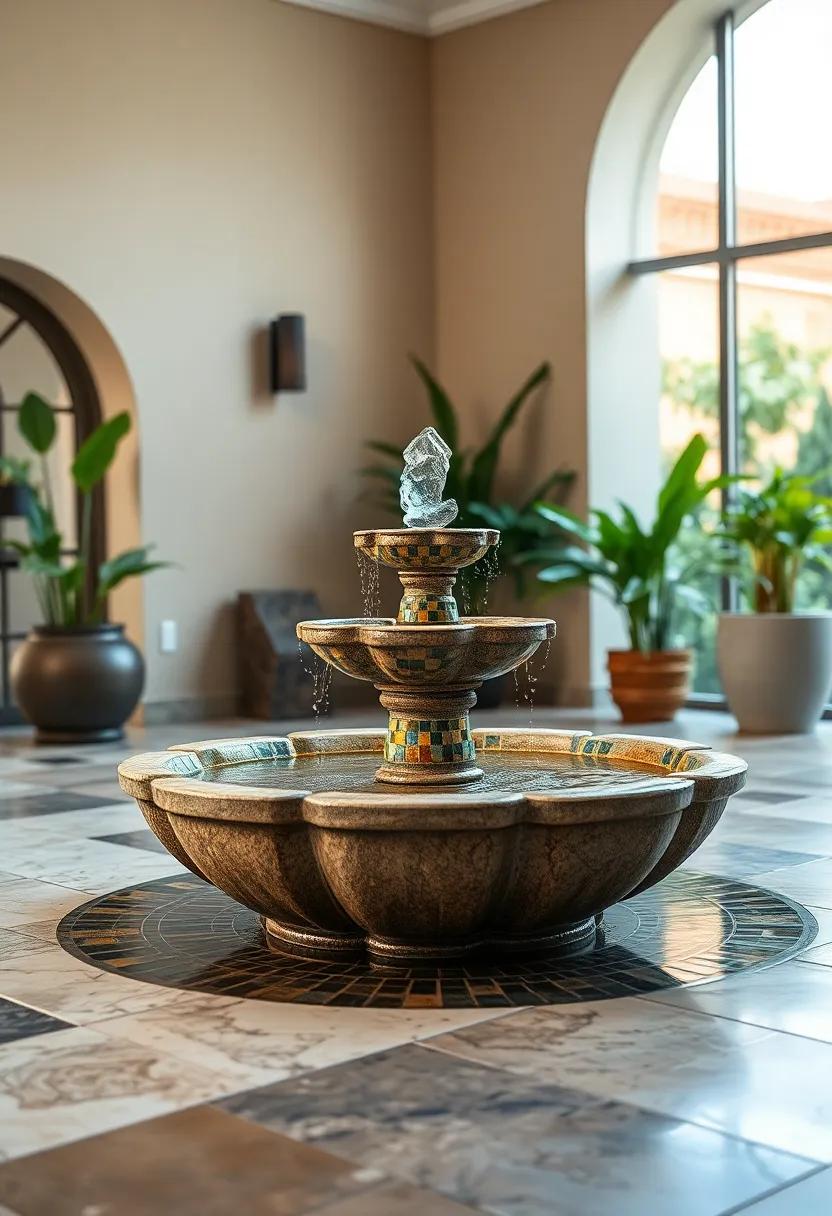 mediterranean Starburst Fountain - Radiating tile patterns‍ in sun-drenched yellows and blues create an eye-catching focal point for‍ your ⁣garden
