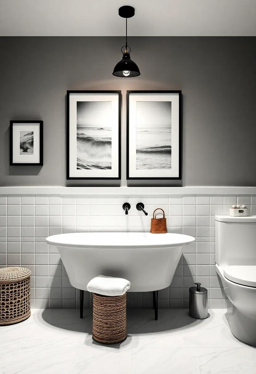Artistic touches: ‍Hang framed‍ artwork or photographs at eye level to give your bathroom​ a gallery-like feel without sacrificing functionality