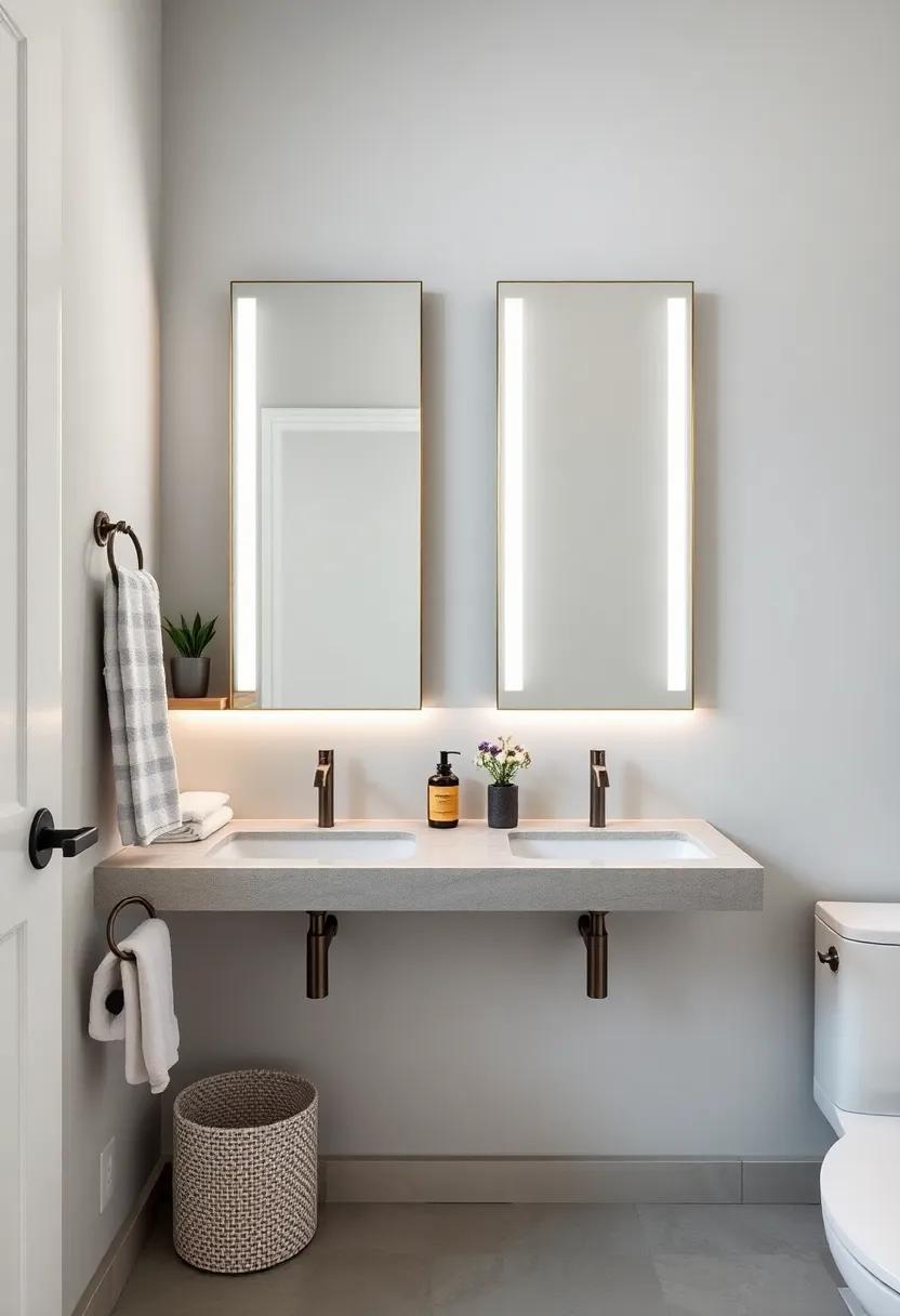 Functional Mirrors: ​Select mirrors ⁣with built-in shelves or ​lighting⁣ to ⁤enhance utility​ while maintaining a stylish aesthetic