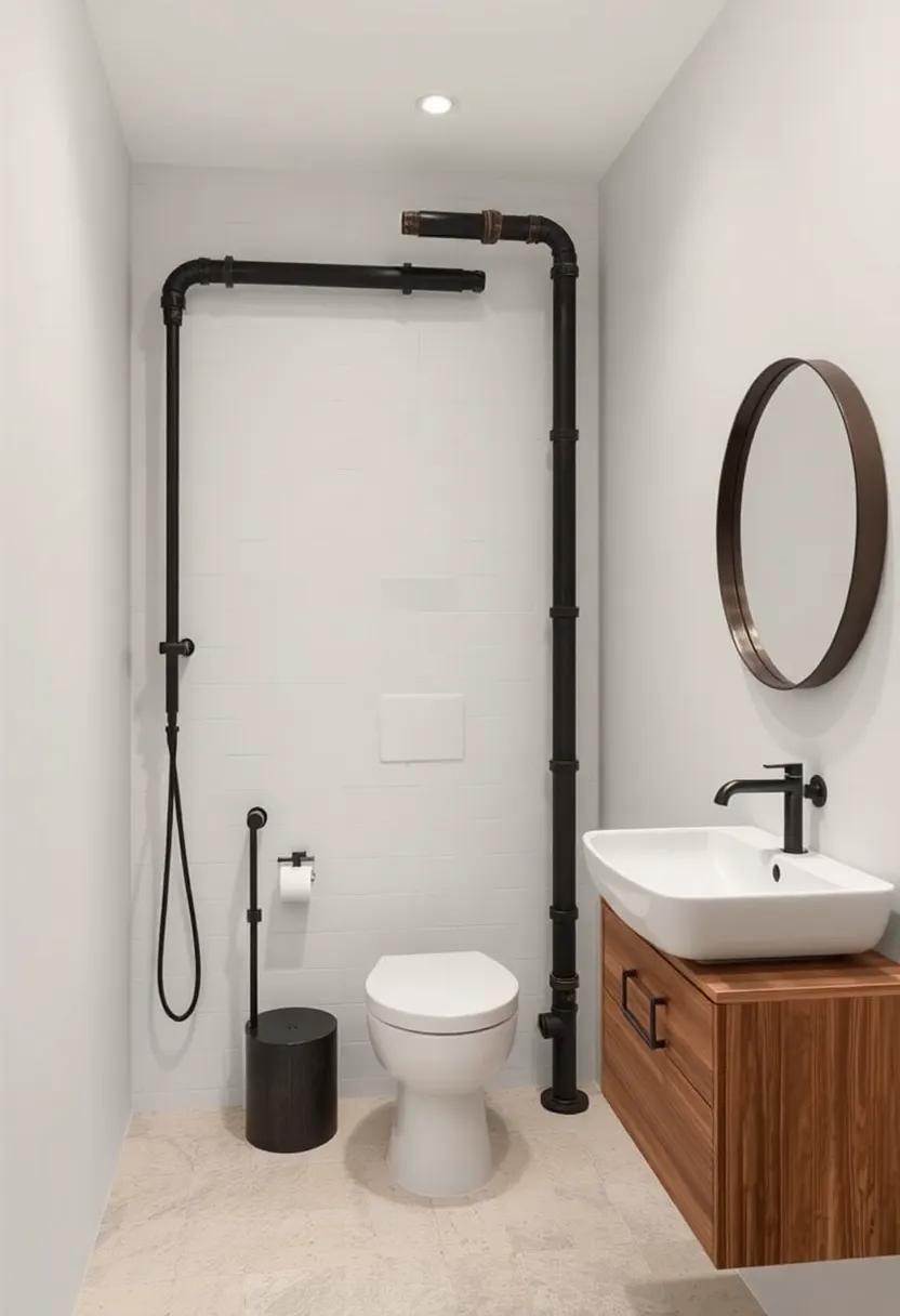 Industrial ‍Chic:⁣ Embrace raw materials like⁢ exposed ⁤pipes and metal fixtures to ​create⁣ a gritty yet stylish ‌atmosphere⁤ in your bathroom
