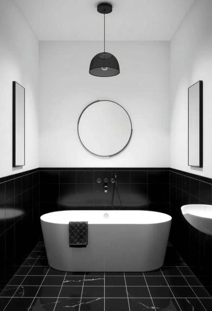 Monochrome Magic: ‍Opt ‍for‌ a black ⁣and white color scheme, ‍pairing sleek tiles⁣ with bold accents ⁣for a‌ timeless, ‌sophisticated ​look