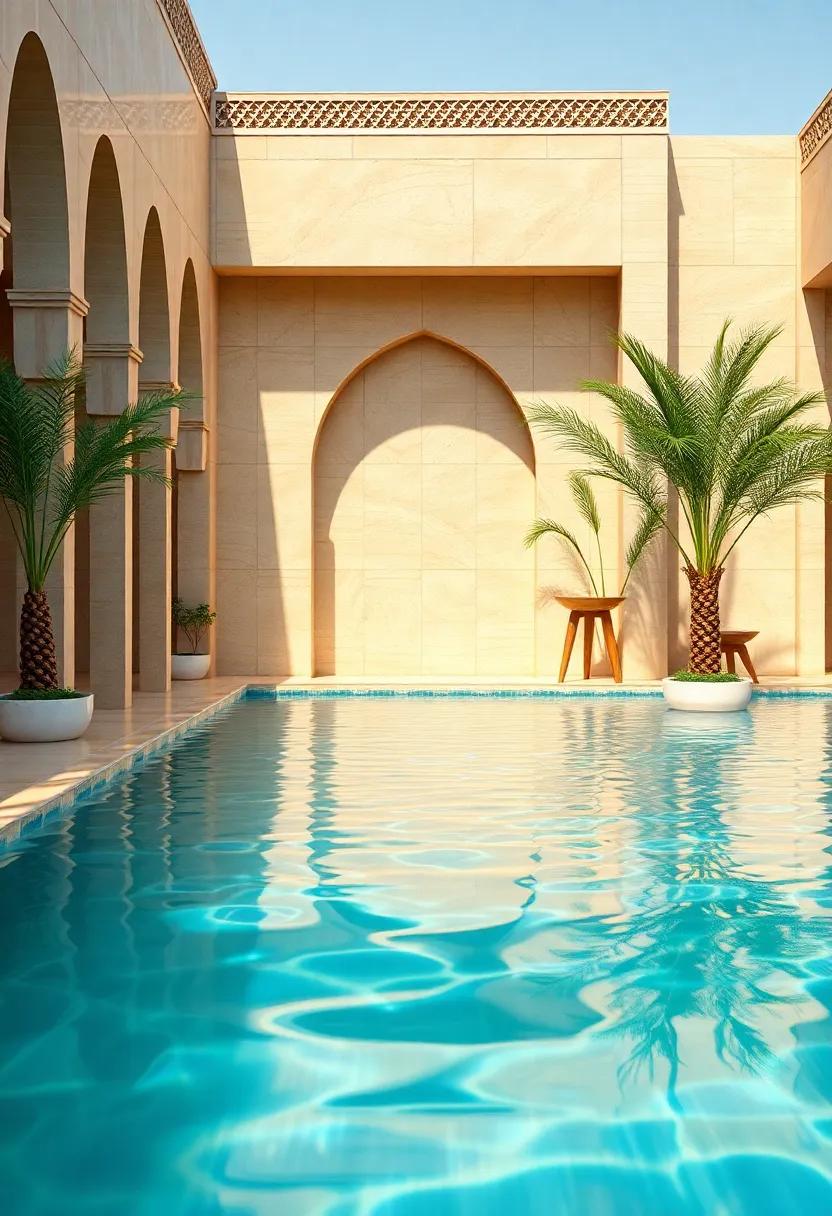 Glistening Reflections of Serenity in Arabian Oasis Pools