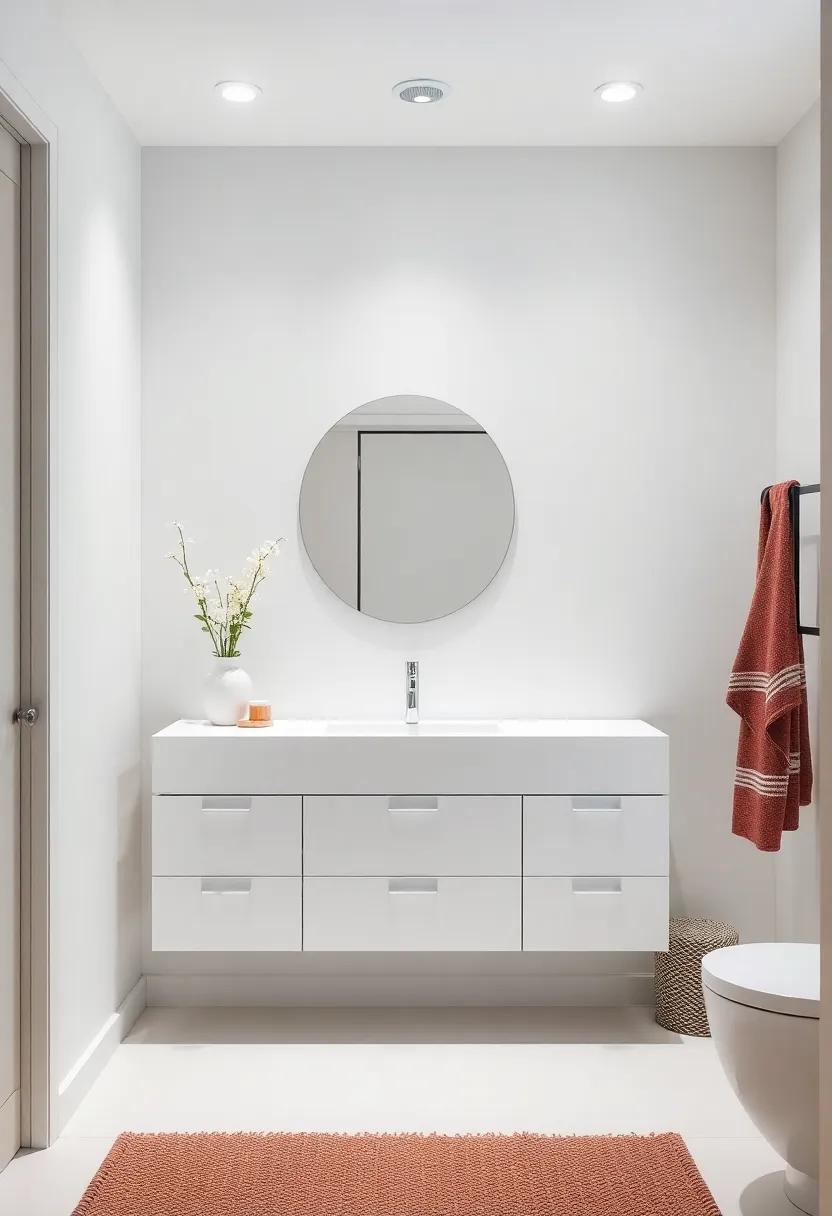Hidden Cabinets: Opt for vanities with built-in cabinets that blend seamlessly into the wall, providing a clean look while hiding toiletries and cleaning ⁣supplies