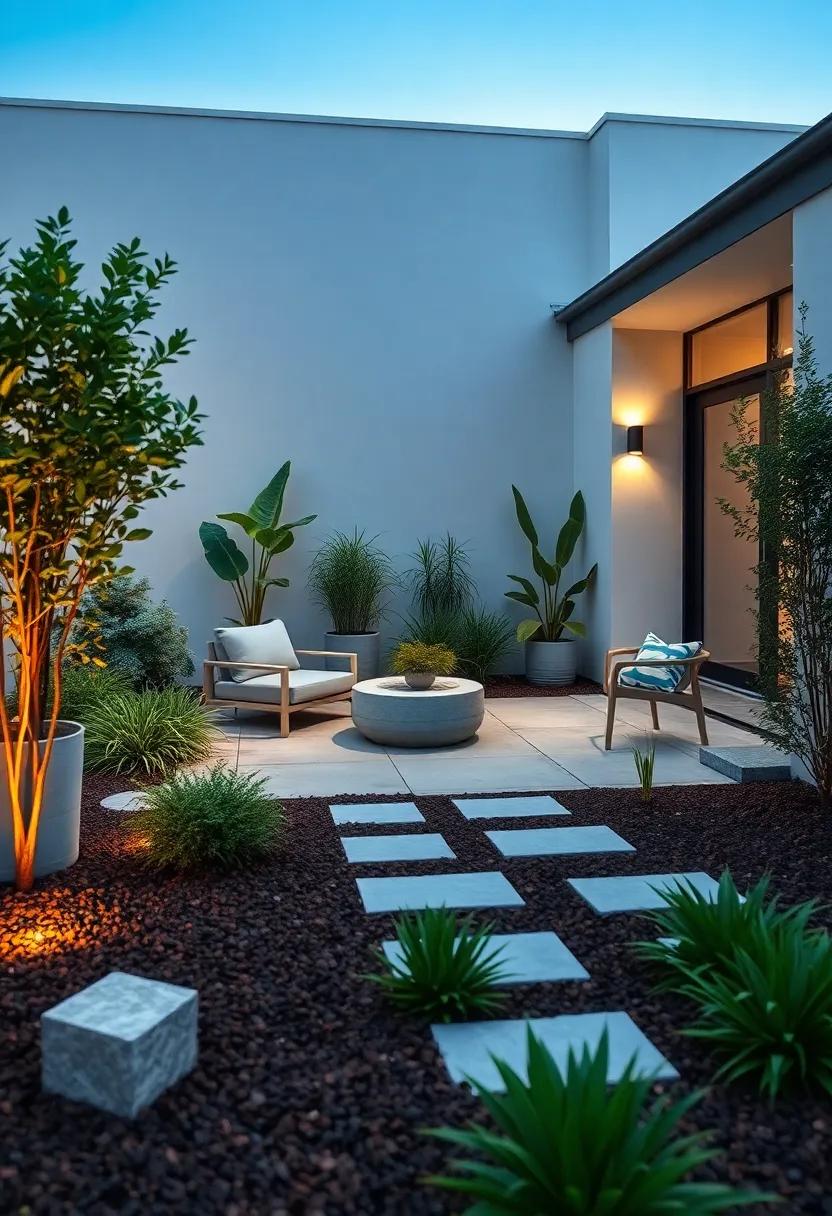 use a monochromatic color ⁢palette in‍ your⁢ choice‌ of plants and mulch for a ⁢cohesive,calming effect