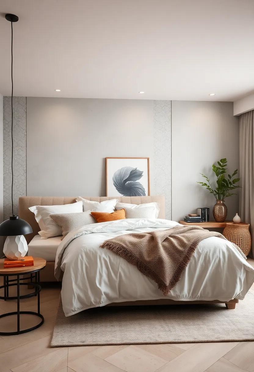Cozy Textured Layers Paired With Neutral Tones⁤ Creating Warmth And Depth In A⁤ Contemporary Bedroom setting