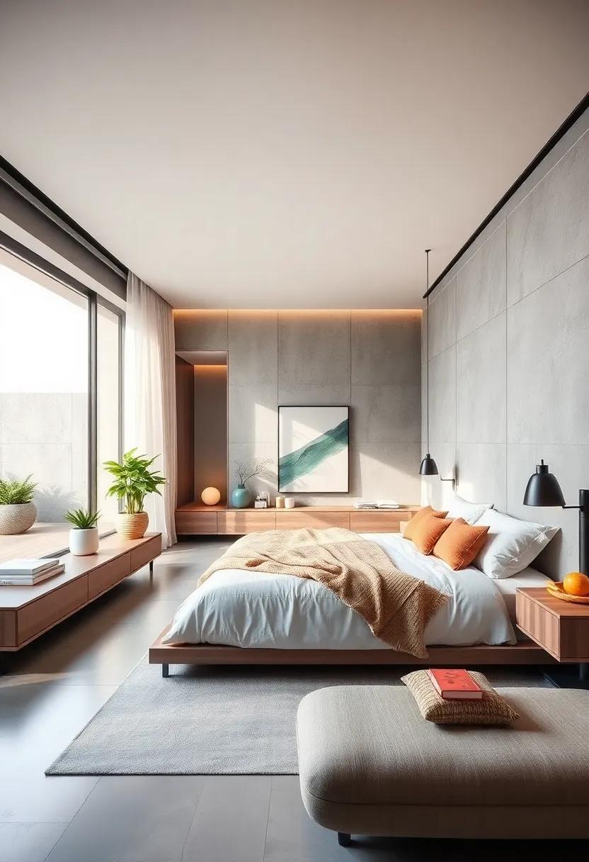 Elevated Minimalism With Sleek lines And Natural Light Infusing A Calm And Spacious Modern Bedroom Sanctuary