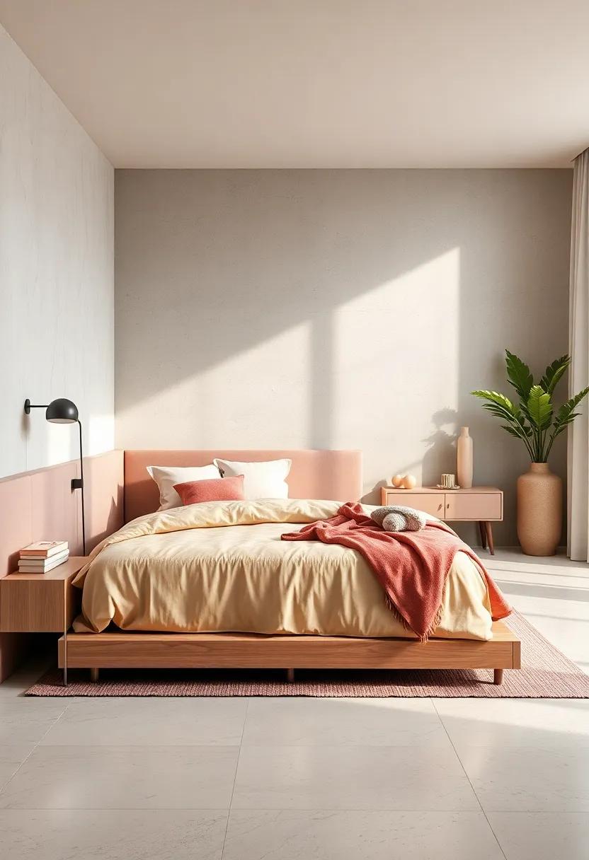 Soft Pastel Palettes ⁣Coupled With Sleek Furniture For A Light, Feminine, and Modern Bedroom Retreat