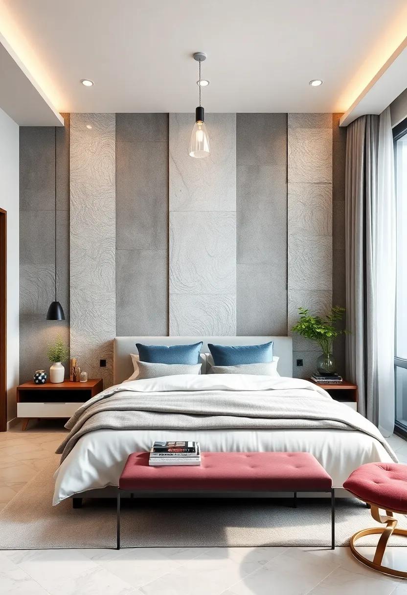 Textured Wall Panels And 3D Elements Bringing​ Depth ‌And Tactile Interest ⁤To Contemporary Bedroom Walls
