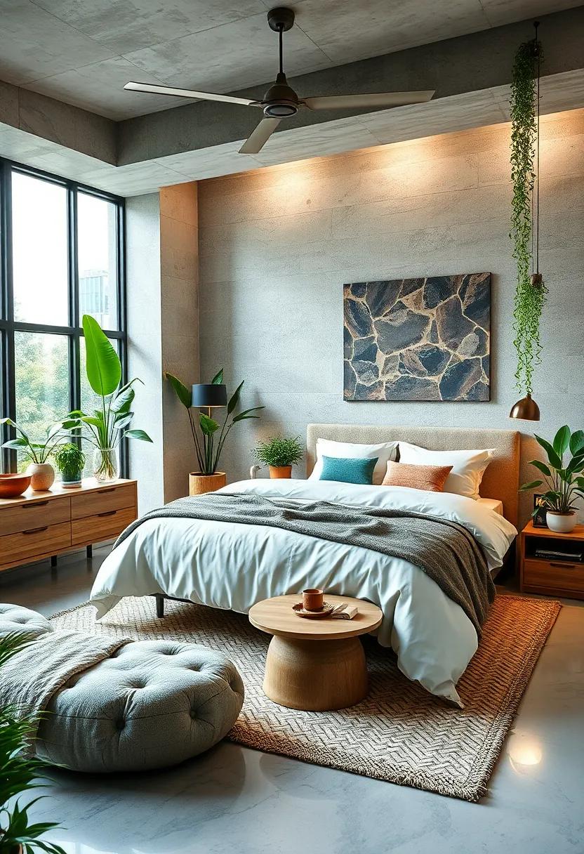 Urban​ Jungle Bedrooms ‌Filled With Verdant Indoor Plants And Natural Fibers Adding freshness And Balance
