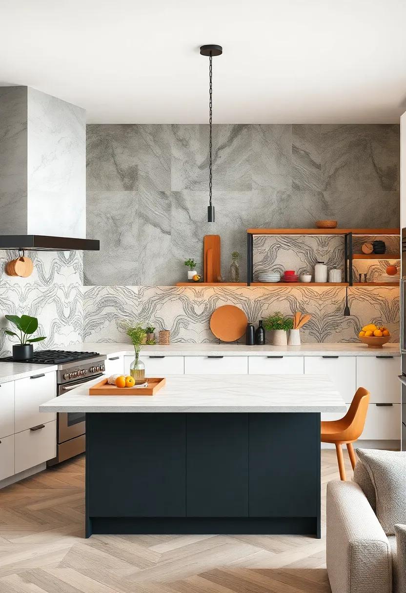 Crafting‍ a Chic‌ Urban⁢ U-Shaped Kitchen with Bold Backsplash Patterns and​ Open Shelving Displays