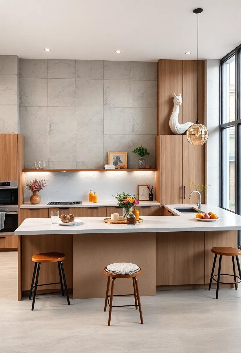 Elegant Integration of Smart Appliances Within Clean and Spacious U-Shaped ‌Kitchen ⁤Islands