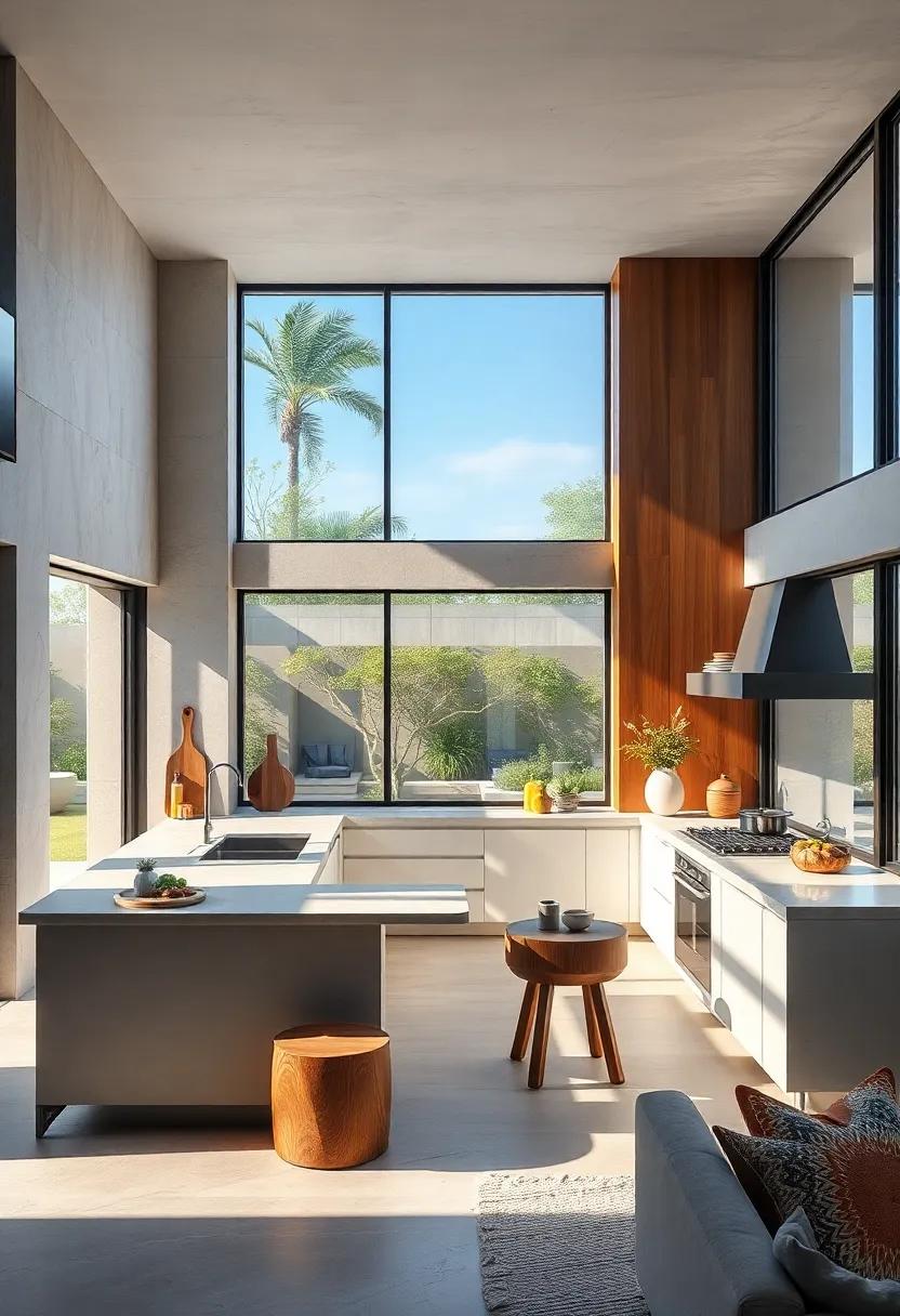 Seamless ⁢Blending ‌of ‍Indoor and Outdoor Spaces ⁣Through Large ⁣Windows Adjacent to U-Shaped Kitchens