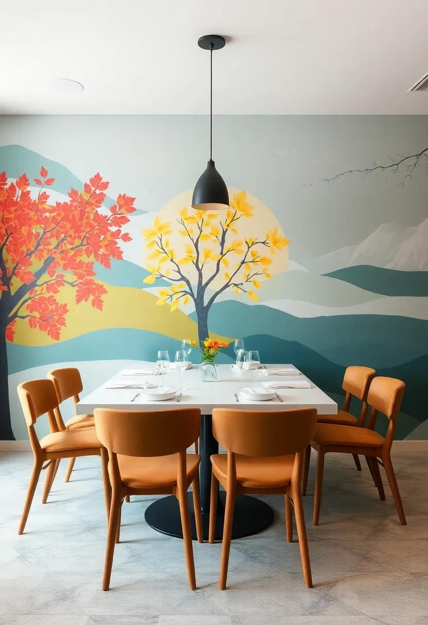 Festive Seasonal Themes: Change ​up‍ your dining ⁣area vibe⁤ with murals that represent​ various seasons‍ and‌ festivities to keep ⁣the energy fresh and exciting