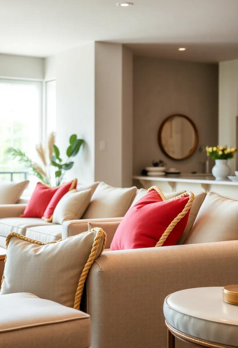 Rope-Trimmed Pillows to Add Texture ‌to​ sofas and Chairs