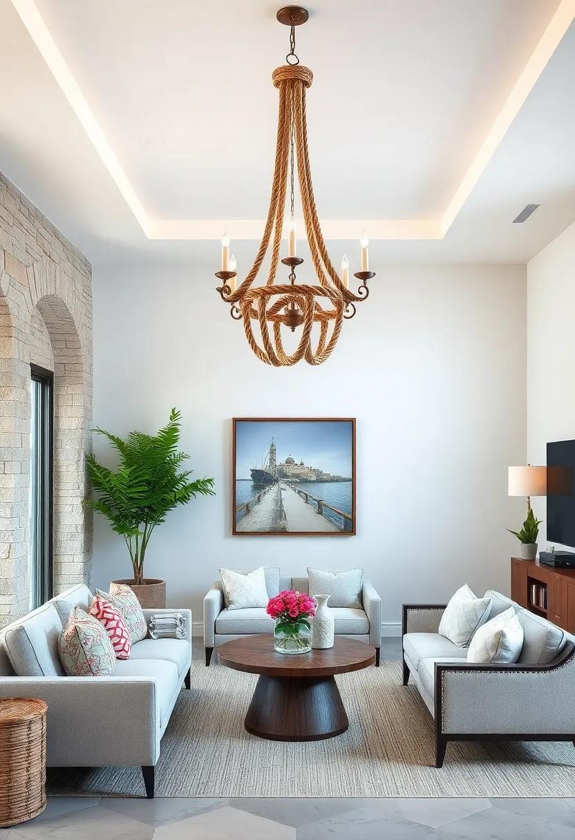 Nautical Rope Chandelier Combining Elegance with Seaside Style