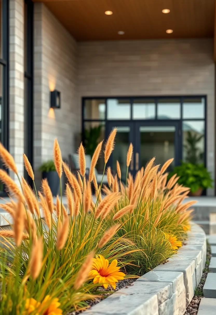 Sun-kissed Cheyenne skygrass ⁤Providing a Warm Orange Glow to a Seasonal Flower Bed