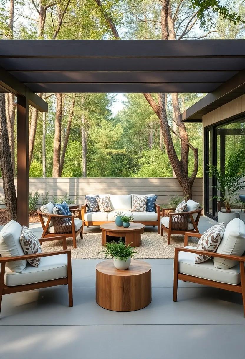 enter a woodland retreat where stylish outdoor armchairs and an inviting sofa create a⁤ serene escape ⁢within‌ nature, making ‌it the‍ perfect nook for reading or soaking in the surroundings