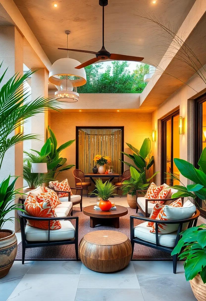 Incorporate‌ lush,tropical⁣ plants like‍ palms and ferns to instantly ​bring a vibrant,natural ​vibe ⁤to your patio