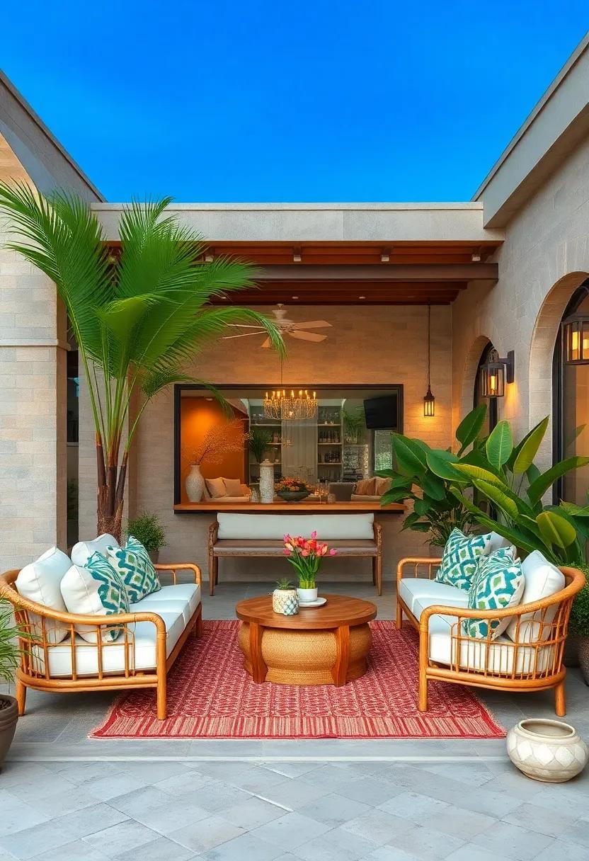 Incorporate woven ‌or‍ rattan accents in furniture or ⁢décor to add texture and a casual‍ tropical feel