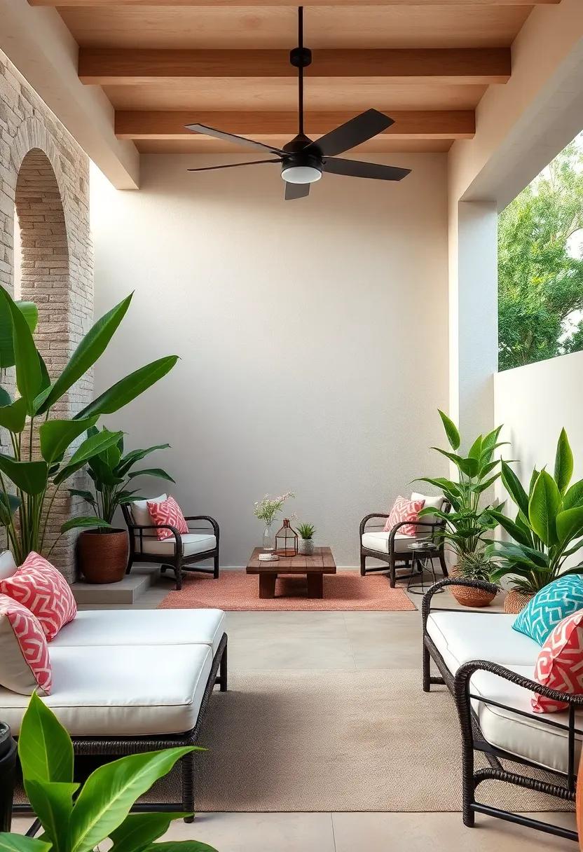 Paint your patio walls or fence in soft pastel tones reflective of tropical sunsets ⁣and ocean⁣ hues