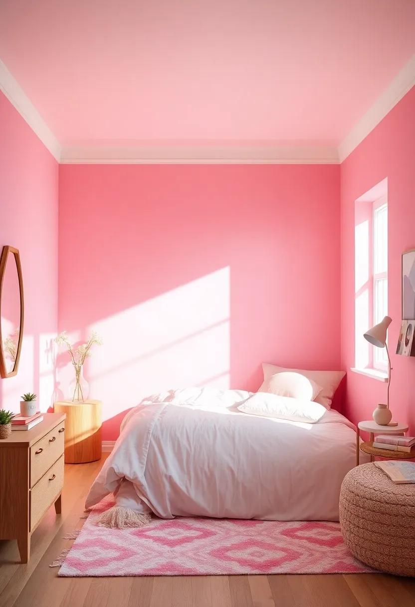 Soft Pastel Walls Bringing Together Chic Pink and Mint Shades for a Light and Airy Teen Girl’s Sanctuary