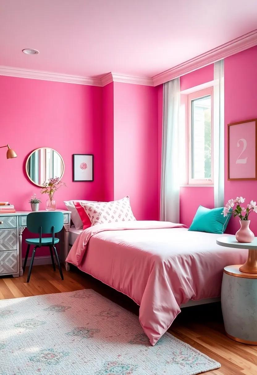 Chic Metallic Accents in Rose Gold and Mint Green for Subtle Sophistication and Sparkle