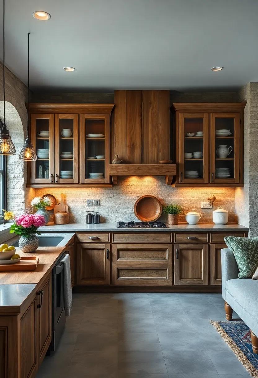 Antique​ glass-front cabinets: display your ⁢dishware behind glass fronts on weathered cabinets for a charming, curated look