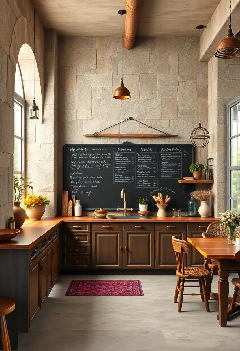 Chalkboard menu wall: Dedicate ​a section for ‍a chalkboard to jot down recipes, grocery lists, or daily menus creatively