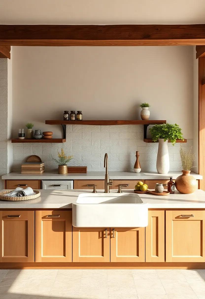 Farmhouse sink: Install a deep, apron-front sink for a classic, practical touch that blends seamlessly with rustic decor