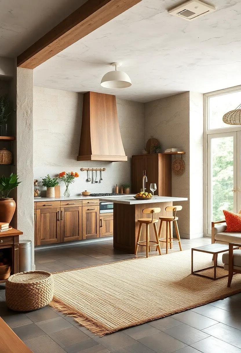 Natural fiber rugs: Place jute or sisal rugs to introduce earthy textures and ⁢comfort underfoot in high-traffic areas