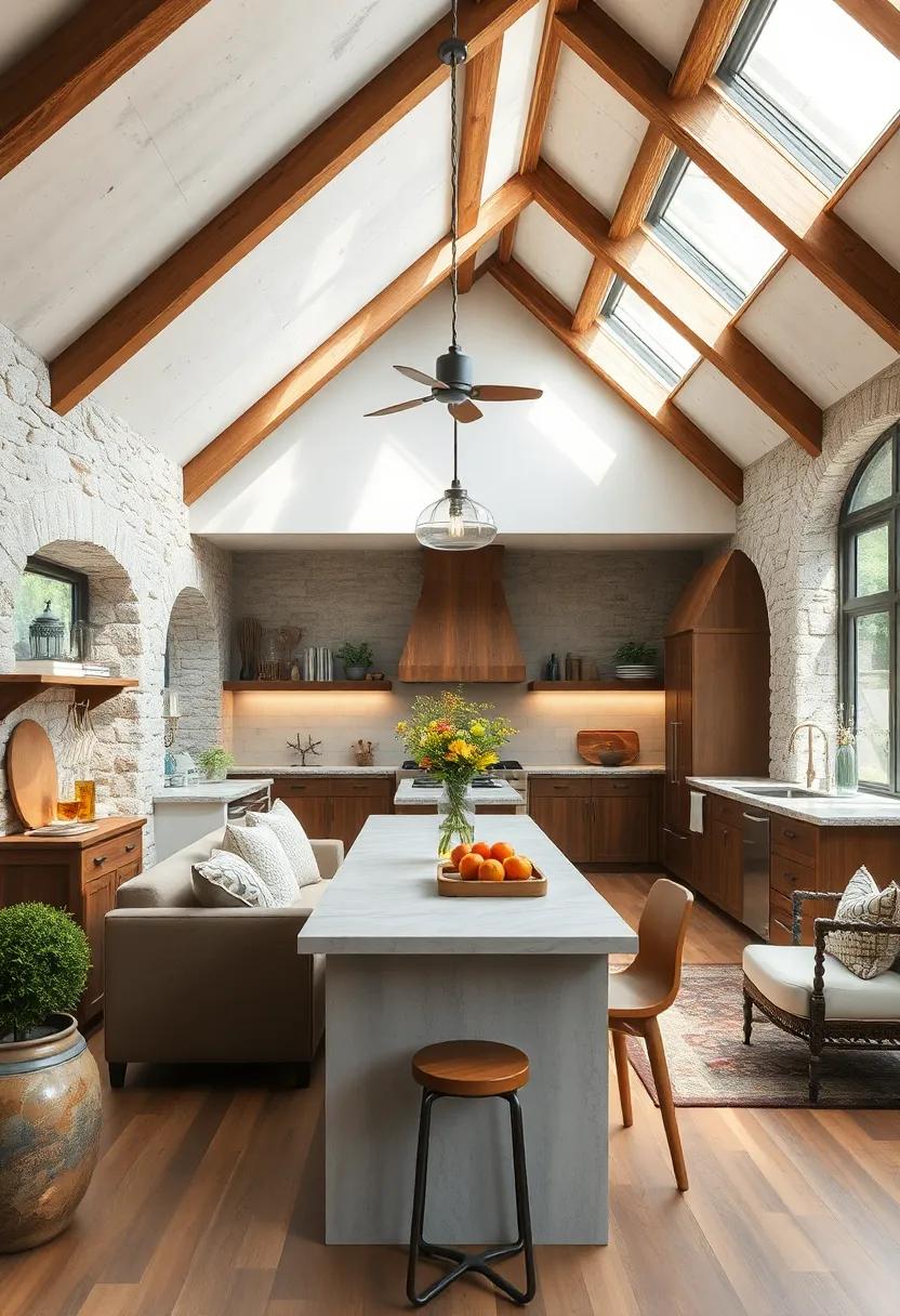 Open rafters⁤ and skylights: Enhance natural light and openness in your kitchen by exposing rafters and adding skylights