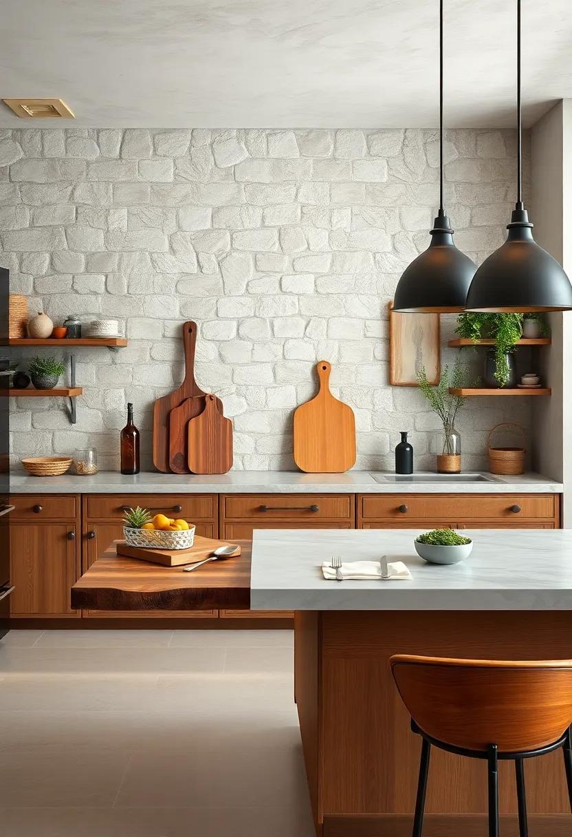 Rustic wooden cutting boards: Incorporate large,artisanal cutting boards ⁢that double‍ as decor and practical tools
