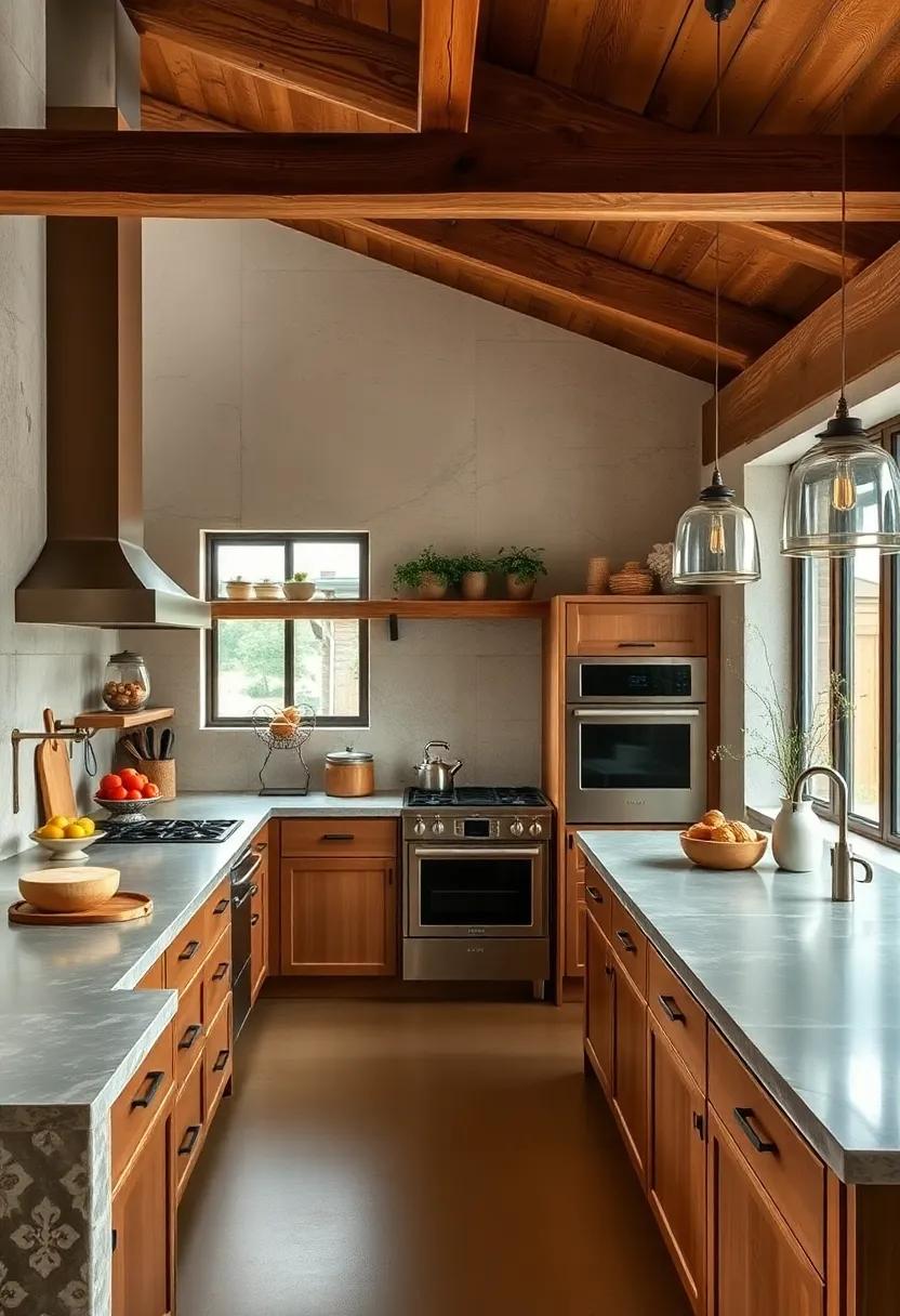 Stone countertop​ surfaces: Choose natural stone countertops like soapstone or slate to complement rustic‍ wooden elements