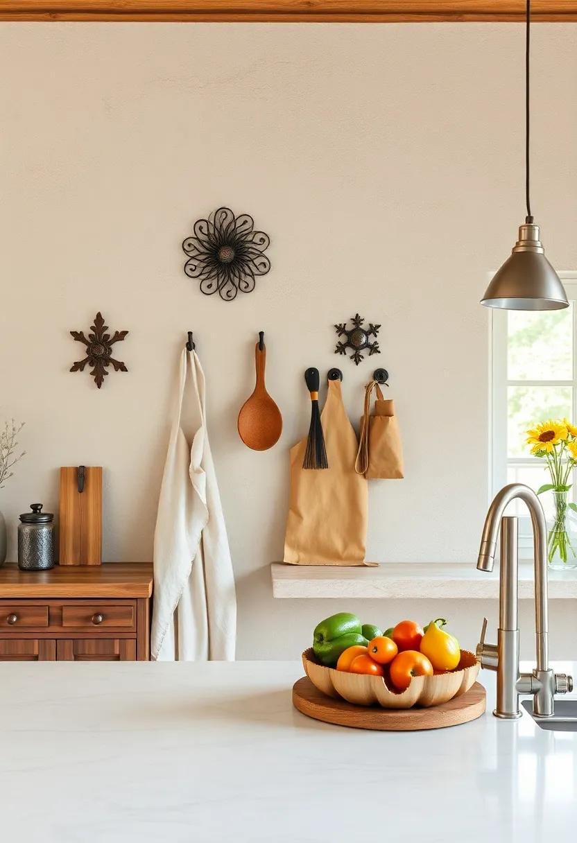 Vintage-inspired wall hooks: Install decorative wall hooks for⁢ hanging aprons, towels, or utensils, combining function and style