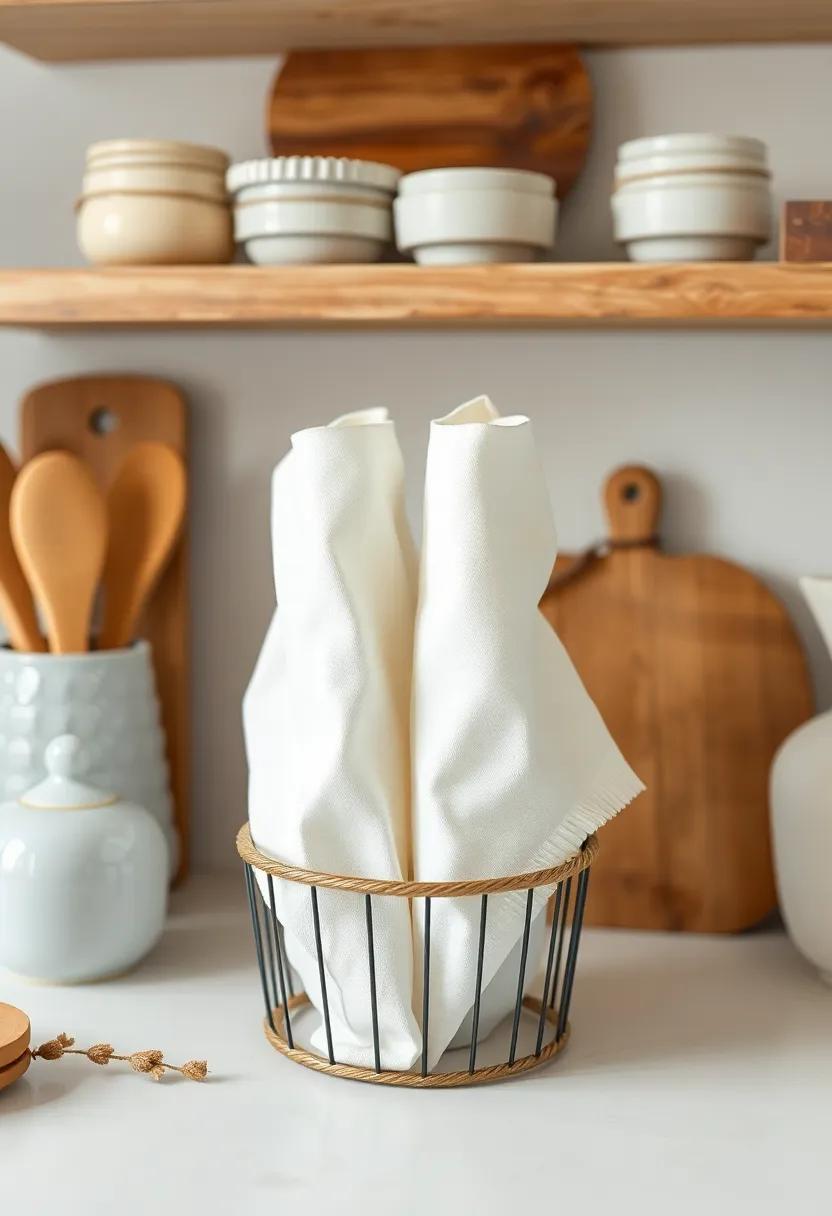 Cloth Napkin ⁤Holders: Use decorative ‍cloth napkin ‌holders made from twine or rustic ​metals to maintain a cozy atmosphere ​while keeping dining essentials well organized