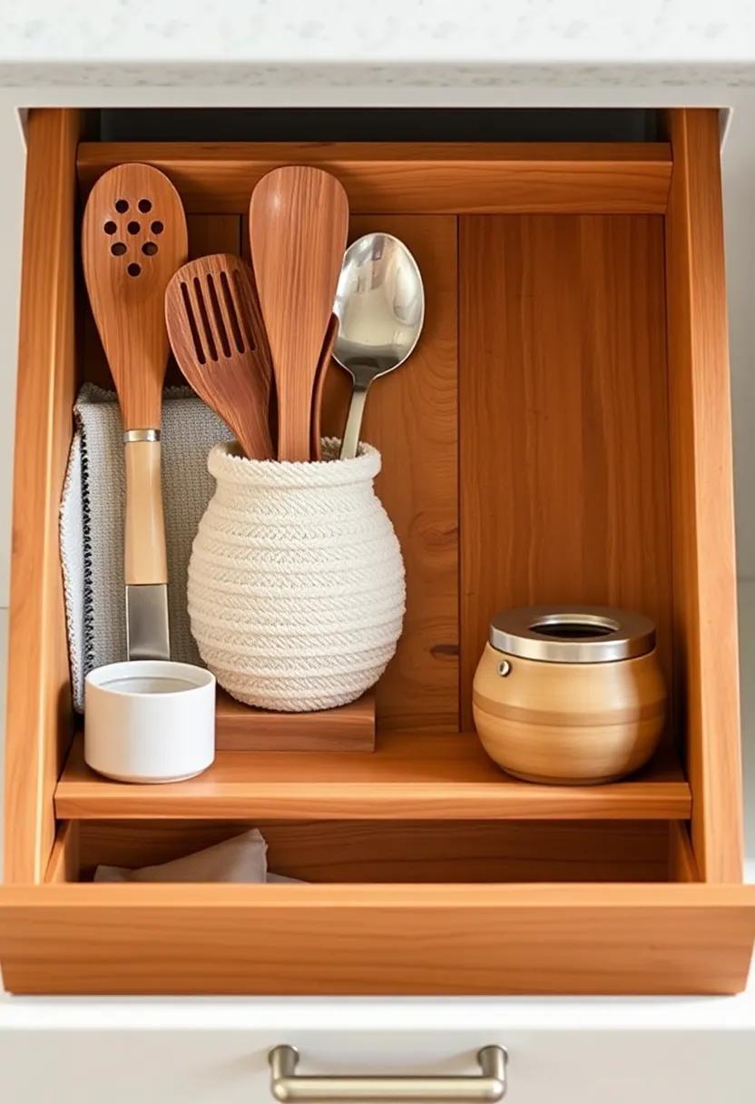 Drawer Organizers: Utilize handcrafted⁢ wooden drawer organizers to keep ⁢your utensils neat while contributing to the rustic vibe