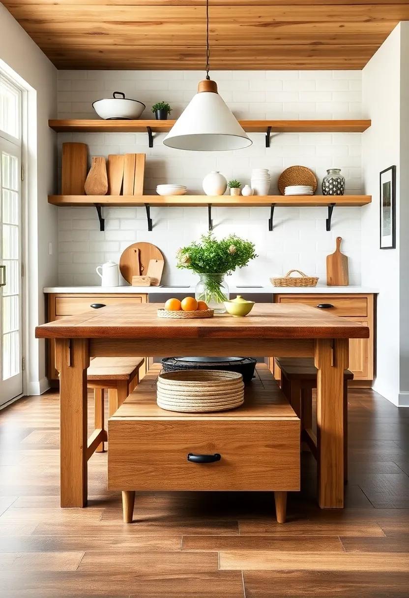 Farmhouse⁣ Dining Table: Incorporate a farmhouse-style​ dining table with built-in drawers to provide additional hidden storage