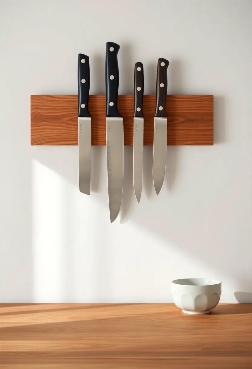 Magnetic Knife Strip: Create an eye-catching knife display by installing a magnetic strip⁣ on the wall, reducing counter⁢ clutter while keeping your utensils sharp and ⁣within reach