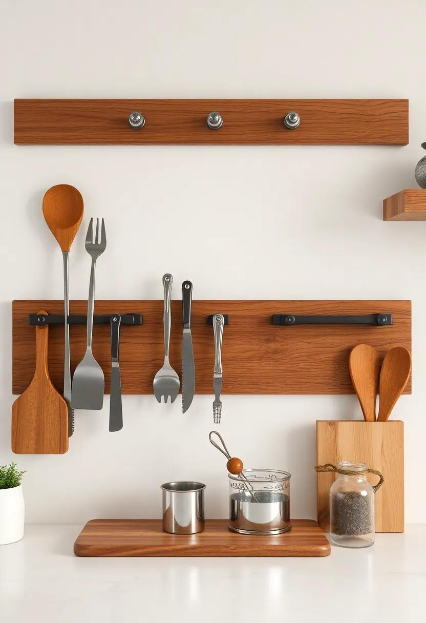 Magnetic Strips: Install⁣ magnetic strips⁢ on the wall for easy access to ‌metallic utensils or knife sets while keeping counters clear