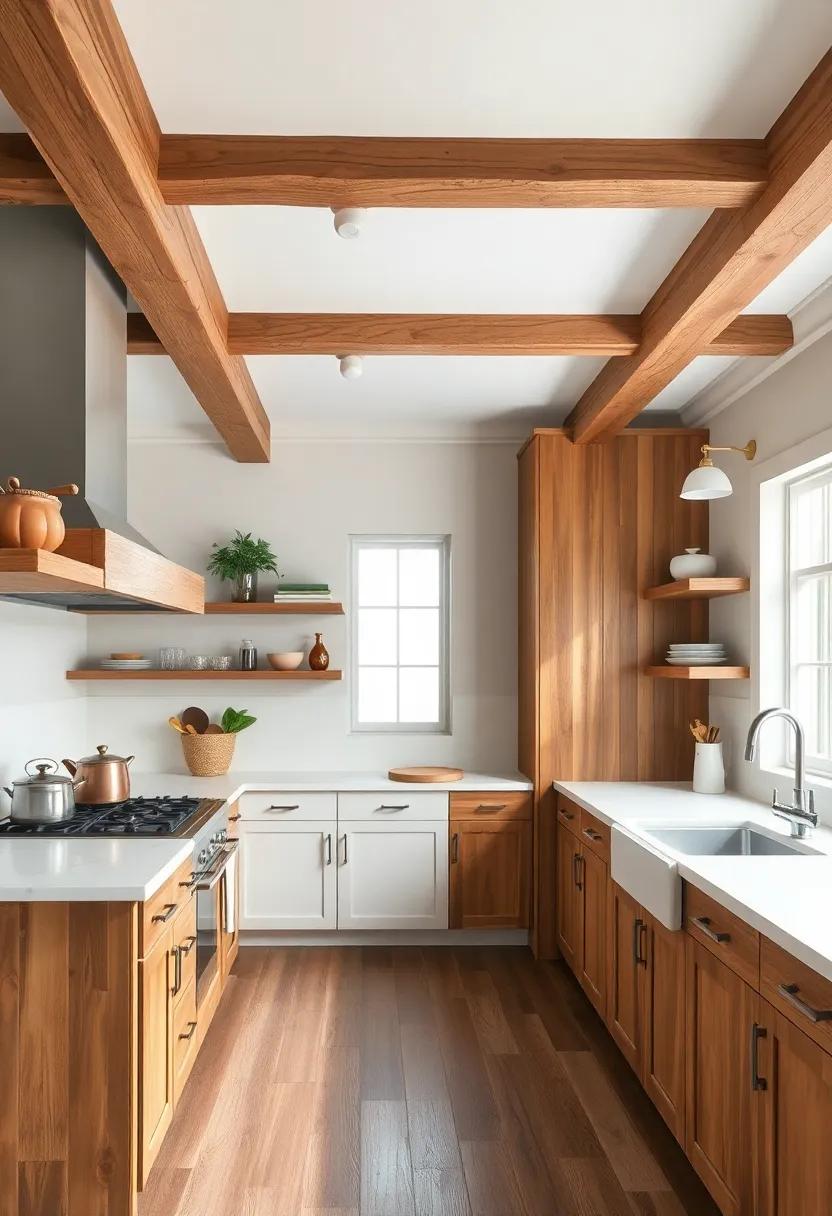 Natural Wood‍ Beams: ⁤Expose natural wood beams in your kitchen ​for an⁢ authentic ⁢rustic feel,⁣ capturing the essence of a cozy‌ country home