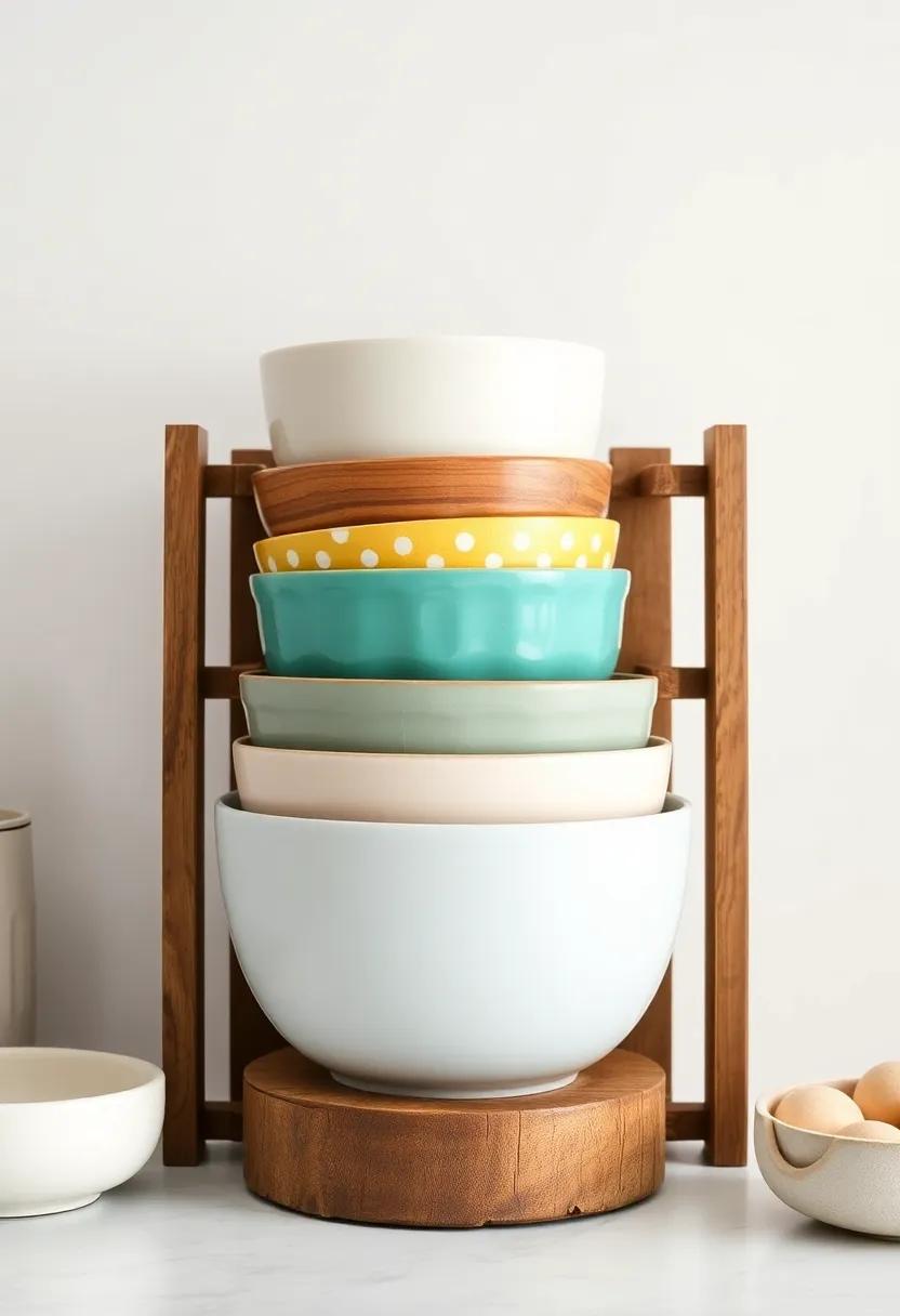 Nested Mixing Bowls: ⁢Keep ‍your ‌mixing bowls on a unit that showcases their ​craftsmanship while keeping them handy for use ‍during ​cooking or baking